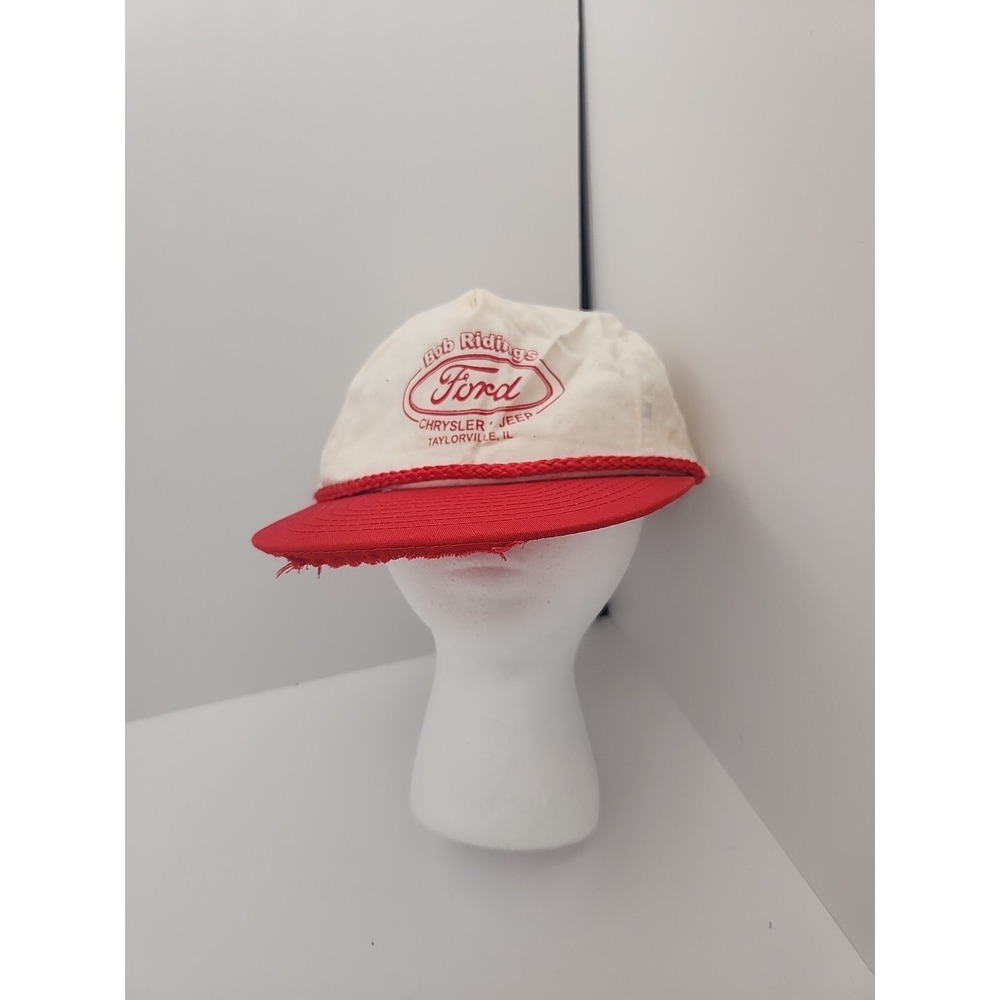 Red Ford Bob Ridings Trucker Hat Chrysler,Jeep Taylorville' Illinois
